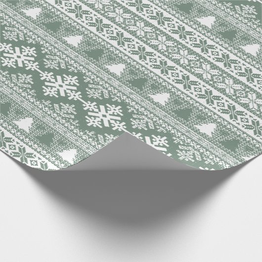 Kerstmis Groene feestdag — Ugly Sweater Cadeaupapier (Hoek)