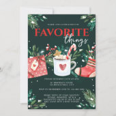 Kerstmis Groene Feestelijke Favoriete Dingen Feest Kaart (Voorkant)