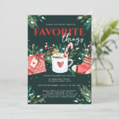 Kerstmis Groene Feestelijke Favoriete Dingen Feest Kaart (Staand voorkant)