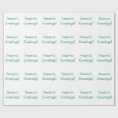 Kerstmis Groene Font Seizoen Groeten Wensen Cadeaupapier (Vlak)