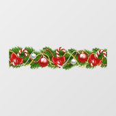 Kerstmis Groene Garland Candy Cane Window Cling Raamsticker (Vel)