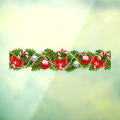 Kerstmis Groene Garland Candy Cane Window Cling Raamsticker (Vel 3)