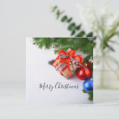 Kerstmis Groene Kerst Ornamente Geschenk Kaart (Staand voorkant)