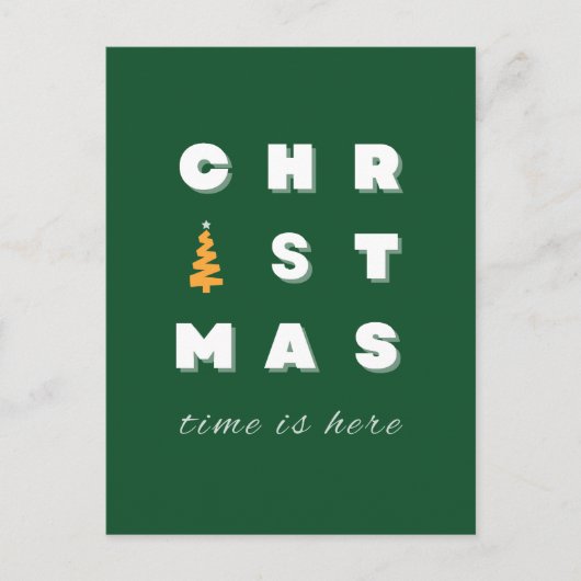 Kerstmis, groene kerstkunst, feestdag briefkaart (Voorkant)