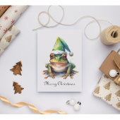 Kerstmis Groene Kikker aanpasbaar Folie Feestdagenkaart