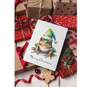 Kerstmis Groene Kikker aanpasbaar Folie Feestdagenkaart