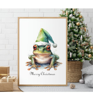 Kerstmis Groene Kikker, aanpasbaar Poster