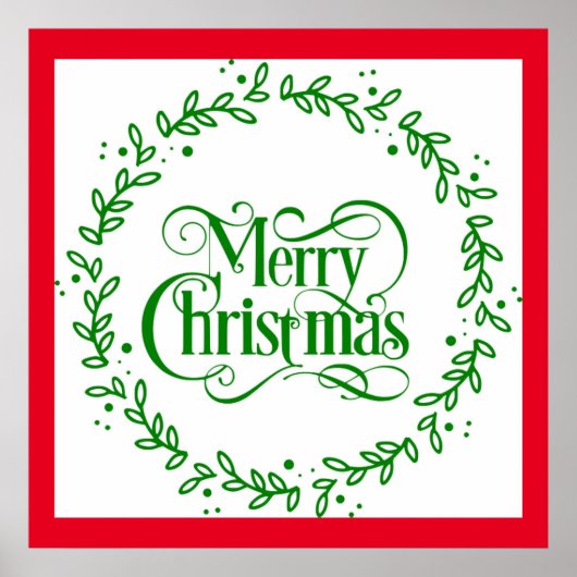 KERSTMIS GROENE KRANS POSTER (Voorkant)