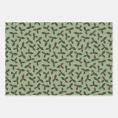Kerstmis groene patronen inpakpapier vel (Voorkant 2)
