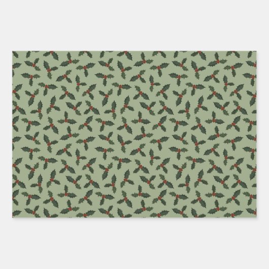 Kerstmis groene patronen inpakpapier vel (Voorkant 2)