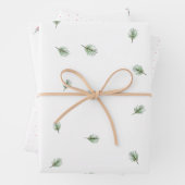 Kerstmis Groene Pine Rode bessen Patroon Inpakpapier Vel (In situ)