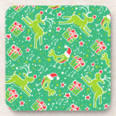 Kerstmis groene rendieren vogelset van 6 onderzett drankjes onderzetter (Voorkant)