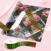 Kerstmis Groene Rode Strepen Patroon Chique Gift W Satijnen Lint