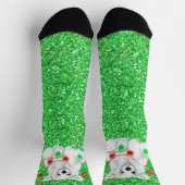 Kerstmis groene sprankeling glitter Santa beer Sokken (Top)