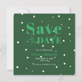 Kerstmis Groene Winter Bruiloft Save The Date Kaart (Voorkant)