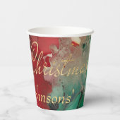 Kerstmis Groenen en Rood Papieren Bekers (Achterkant)