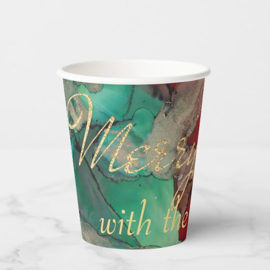 Kerstmis Groenen en Rood Papieren Bekers (Voorkant)