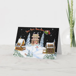 Kerstmis, groet, kaart, Kerstman, rendier, konijn Feestdagen Kaart