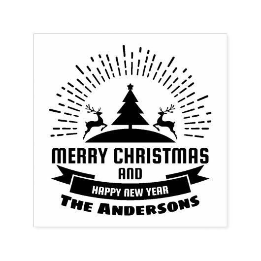 Kerstmis Groeten aangepaste naam Zelfinktende Stempel (Design)
