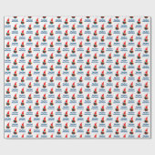 Kerstmis Groeten tweetalige Portugese bauble Cadeaupapier (Vlak)