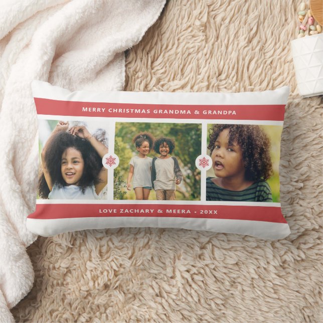 Kerstmis Grootouders Fotocollage Kussen (Deken)