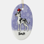 Kerstmis - Grote Deen (voeg uw huisdiernaam toe) Keramisch Ornament (Rechts)