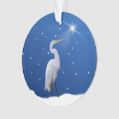 Kerstmis, Grote Egret Bird, Star, Religie Ornament (voorkant)
