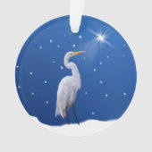 Kerstmis, Grote Egret Bird, Star, Religie Ornament (voorkant)