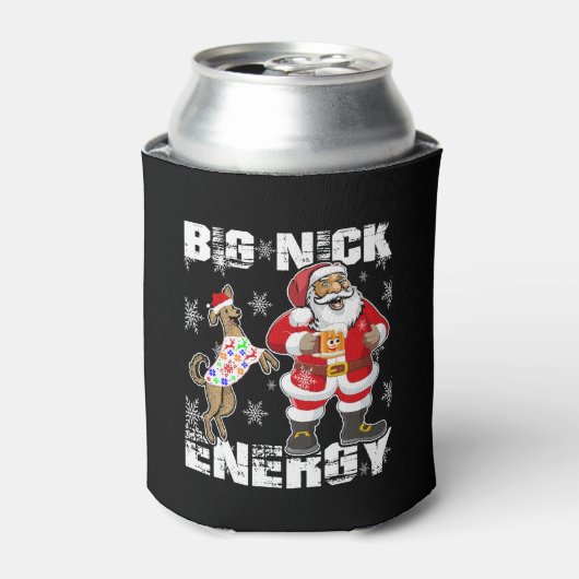 Kerstmis Grote Nick Energie Grappige Kerstman Met  Blikjeskoeler (Blikje Voorkant)