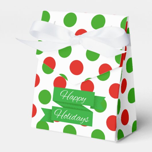 Kerstmis Grote Polka Dot Patroon Favor Box Bedankdoosjes (Voorkant Zijde)