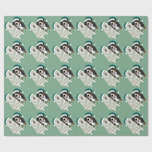 Kerstmis Grote Pyreneeën en Berner Berghond Cadeaupapier (Vlak)