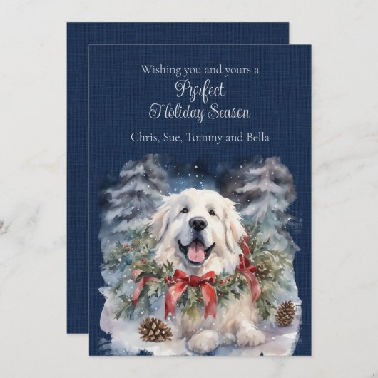 Kerstmis - Grote Pyreneeën Feestdagenkaart (Voorkant / Achterkant)