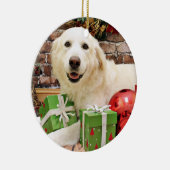 Kerstmis - Grote Pyreneeën Labrador X - Ginny Keramisch Ornament (Rechts)