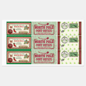 Kerstmis Grote Vierkante Kleefstof/Waterdicht Etik Labels (Vel)