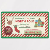 Kerstmis Grote Vierkante Kleefstof/Waterdicht Etik Labels (Design 1)