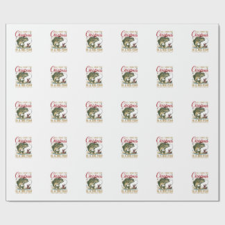 Kerstmis Grote Vis Baars Kerstman Boot Vissen Cadeaupapier