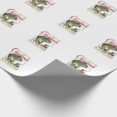 Kerstmis Grote Vis Baars Kerstman Boot Vissen Cadeaupapier (Hoek)