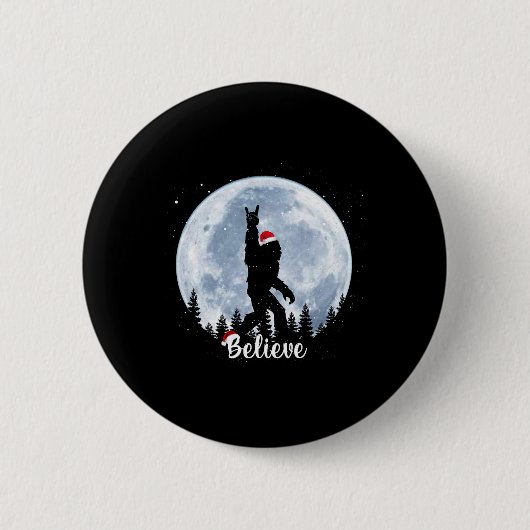 Kerstmis Grote Voet Kerstmis Rock Roll Sasquatch G Ronde Button 5,7 Cm (Voorkant)