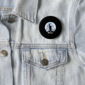 Kerstmis Grote Voet Kerstmis Rock Roll Sasquatch G Ronde Button 5,7 Cm (In situ)