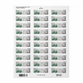 Kerstmis Grove Dennenboom Kardinaalvogels Etiket (Full Sheet)