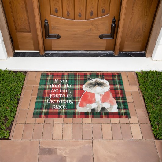 Kerstmis Grumpy Cat Deurmat (Buiten)
