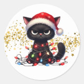 Kerstmis Grumpy Cat Stickers (Voorkant)