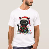 Kerstmis Grumpy Cat T-shirt (Voorkant)