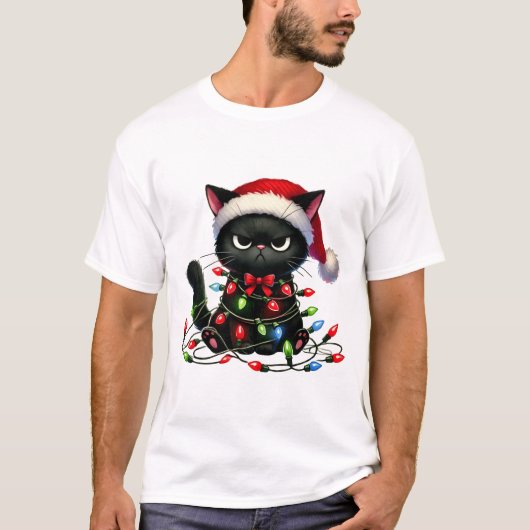 Kerstmis Grumpy Cat T-shirt (Voorkant)