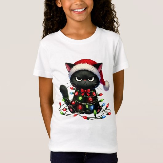 Kerstmis Grumpy Cat T-shirt (Voorkant)