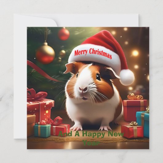 Kerstmis Guinee Pig Groet, (Voorkant)