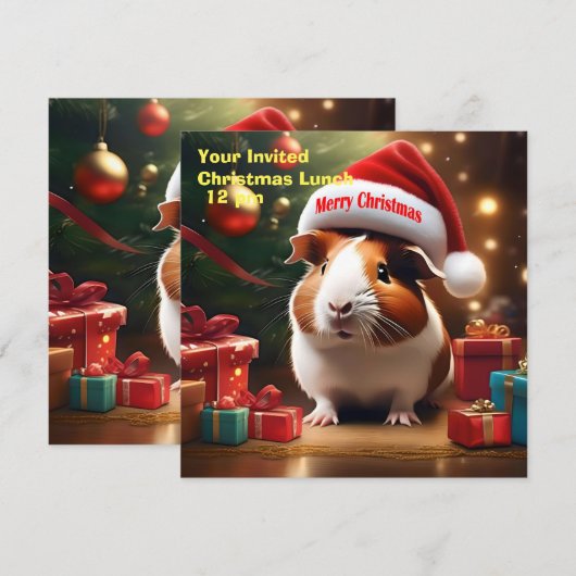 Kerstmis Guinee Pig Groet, Kaart (Voorkant / Achterkant)