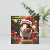 Kerstmis Guinee Pig Groet, Kaart (Staand voorkant)