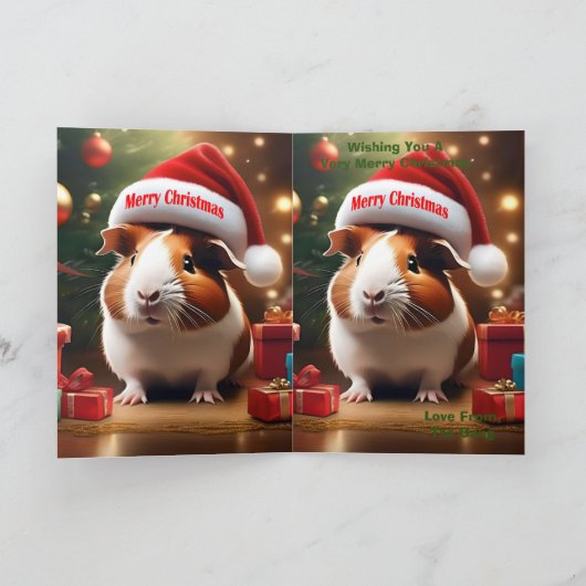 Kerstmis Guinee Pig Groet, Kaart (Binnen)