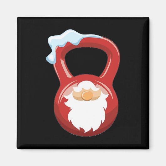 Kerstmis Gym Workout Kabouter Kettlebell Kerst Voo Magneet (Voorkant)